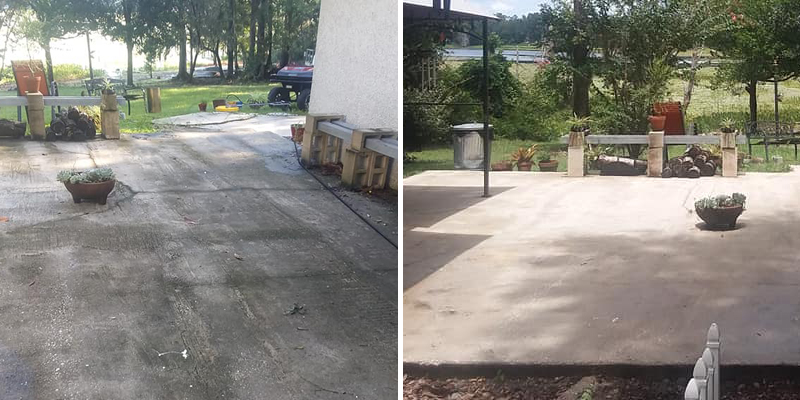 pressure washed patio